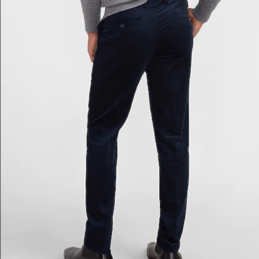 Navy blue slim Corduroy pants